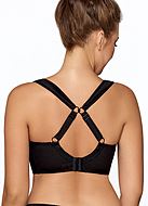 Sports bra for big bust, flexible shoulder straps, net inlay, B to I-cup